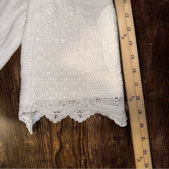 Adrianna Papell Embroidered Lace Long Sleeve Overlay Blouse - Picture 9 of 11